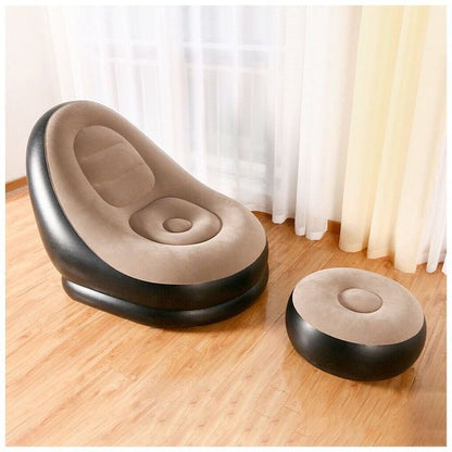 Inflatable Lazy Sofa Chair with Footrest 🛋️ | Ultra-Comfort Air Lounge Seat for Living Room, Bedroom & Outdoor Relaxation