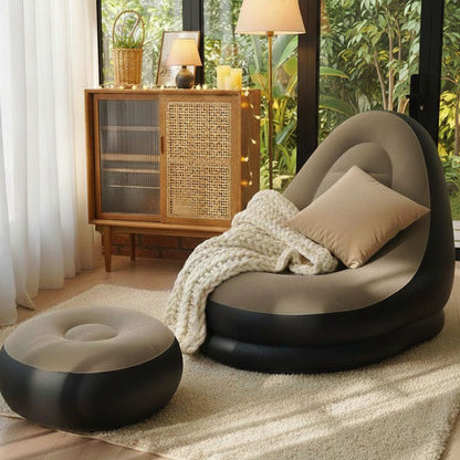 Inflatable Lazy Sofa Chair with Footrest 🛋️ | Ultra-Comfort Air Lounge Seat for Living Room, Bedroom & Outdoor Relaxation